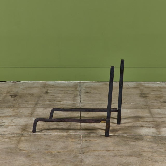 Mid-Century Modern Pair of Brass Andirons by Saarinen Swanson Group For Sale - Image 3 of 11