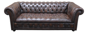 Vintage Chesterfield Tufted Leather Sofa