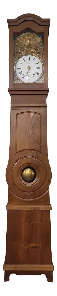 Comtoise Clock in Fir and Hammered Brass from Befos