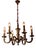 6-Arm Chandelier with Floral Decoration For Sale
