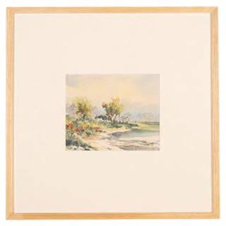 On the Shore, Watercolor on Paper, Framed For Sale