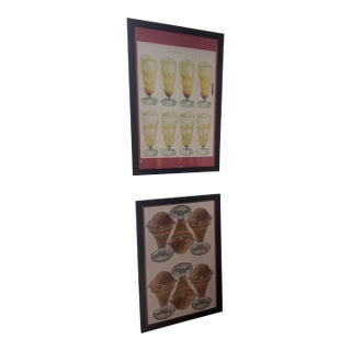 Vintage 1950s Diner Advertising Lithographs For Sale