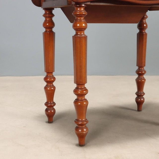 Wood Antique Worktable in Mahogany Veneer, Italy, 19th Century For Sale - Image 7 of 12