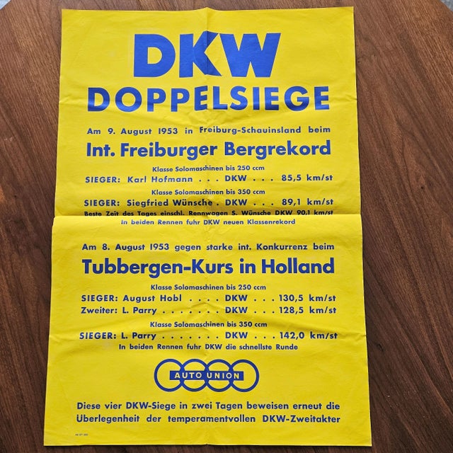 1950s Original Poster DKW Motorcycles, 1953 For Sale - Image 5 of 5