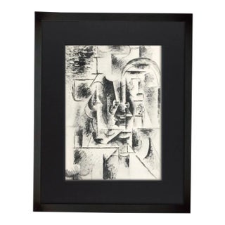 1940s Vintage Pablo Picasso "Man With Pipe" Rare Limited Edition, Carman Press, Custom Framed For Sale