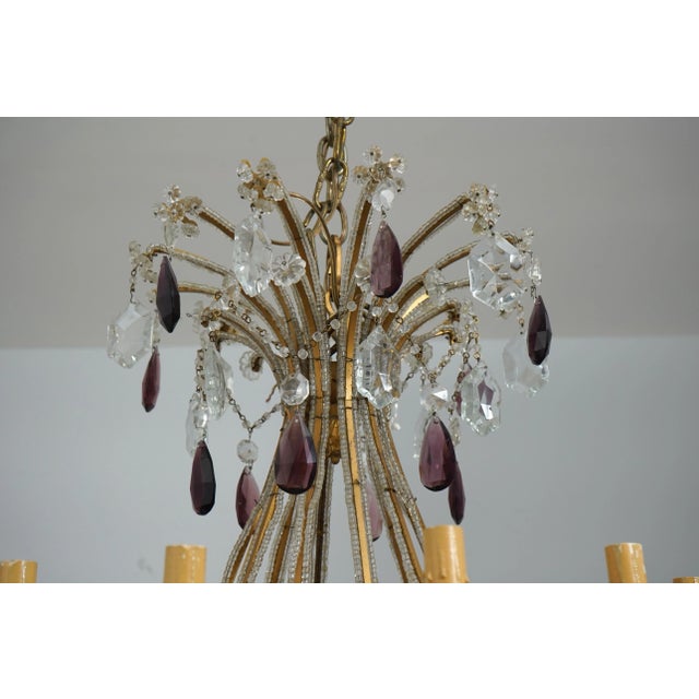 Gold Outstanding Vintage Crystal Decorator Chandelier For Sale - Image 8 of 12