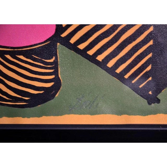 Vintage Serigraph on Cardboard by Enzo Bioli For Sale - Image 6 of 7