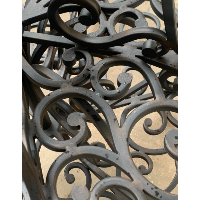Metal Large Black Wrought Iron Chandelier With 12 Lights For Sale - Image 7 of 9