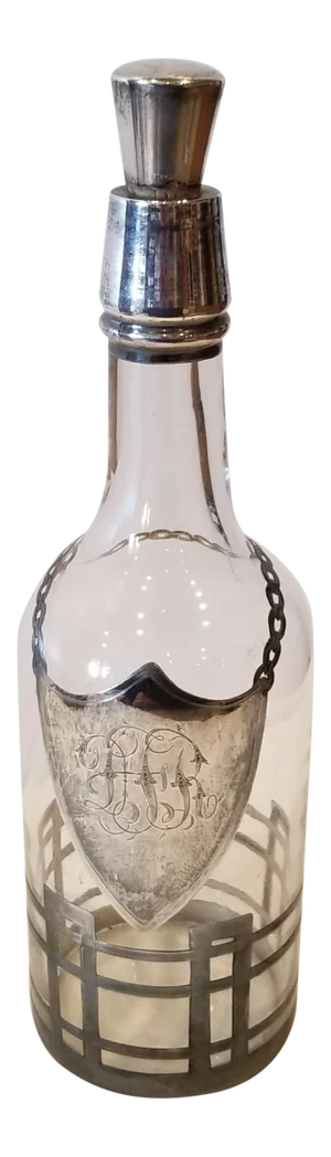 1930s Sterling Silver Overlay Decanter