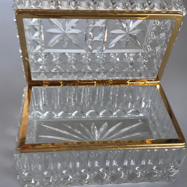 Vintage Crystal Glass Hinged Trinket Box Chairish