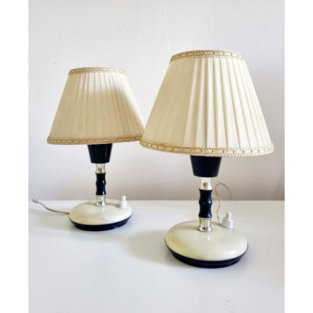 Wood Mid-Century Modern Table Lamps attributed to Angelo Lelli, Italy, 1950s, Set of 2 For Sale - Image 7 of 13