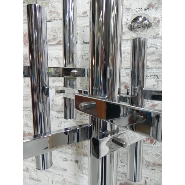 Standing Chrome Lamp Uplight with 8 Lights, 1970s For Sale - Image 11 of 18