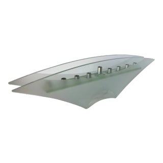 Frosted Art Glass Mantelpiece Candelabra For Sale