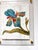 Contemporary Vintage Teal Iris - Hand Textured Turquois Iris For Sale - Image 3 of 8