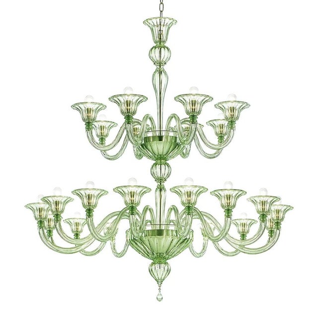 Contemporary Monumental Murano Glass Chandelier with Rigadin Detailing by Simoeng for Simoeng For Sale - Image 3 of 3
