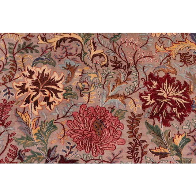 Shabby Chic 1990's Floral Pak-Persian Gray/Gray Wool Rug - 9'0'' X 12'7'' For Sale - Image 3 of 9