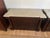 Pair of Baker Furniture Neoclassical Mahogany Chests With Original Stone Tops & Brass-Tone Hardware For Sale - Image 11 of 14