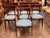 19th Century Set of Seven Klismos Chairs With Blue Leather Seats For Sale - Image 4 of 12