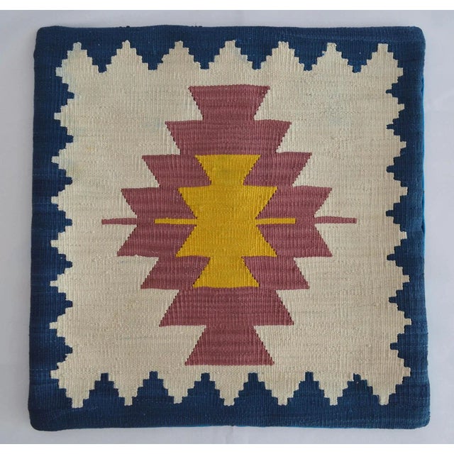 Hand Woven Silk Pillow Cover Oushak Pattern 1. Class Throw Pillow - 15″ X 15″ For Sale - Image 4 of 6