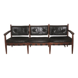 Cadett 3-Seater Sofa in Teak and Leather from Eric Merthen, Sweden, 1960s For Sale
