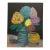 Original Canvas Painting of Vibrant Colorful Flowers in a Vase For Sale