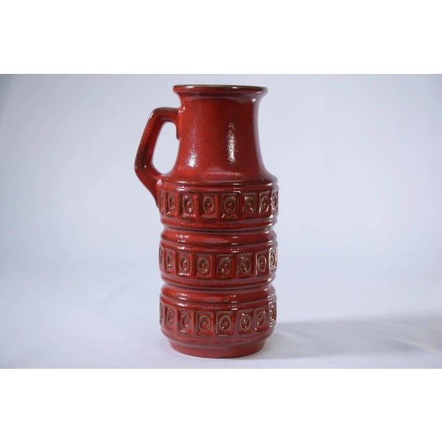 Red Red Glazed Ceramic Vase, 1960s For Sale - Image 8 of 8