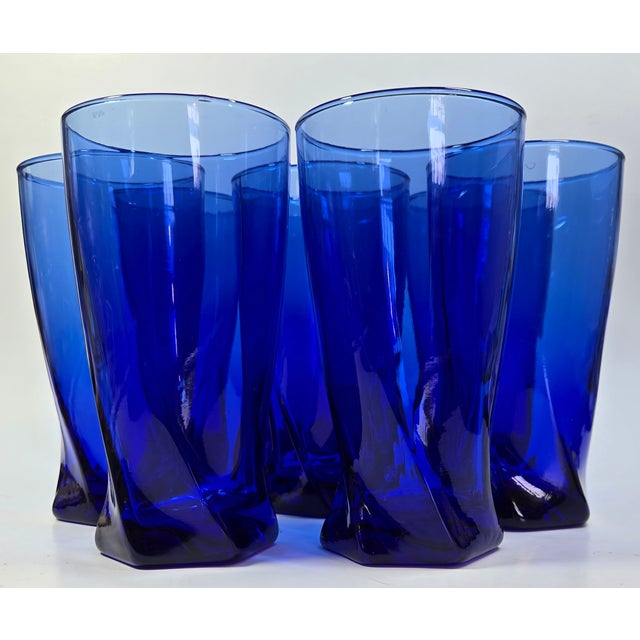 Twisted Cobalt Tumblers- Set of Eight For Sale - Image 10 of 10