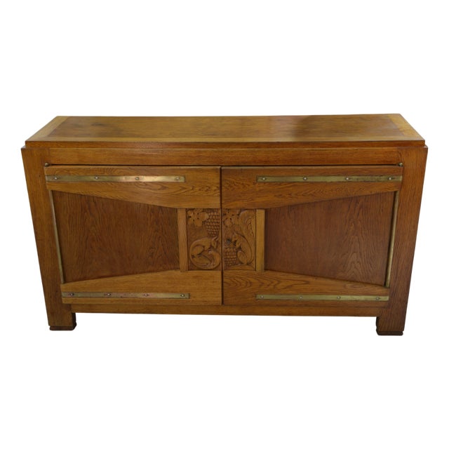 Art Deco Oak Sideboard by Henri Bonjour, 1930s For Sale