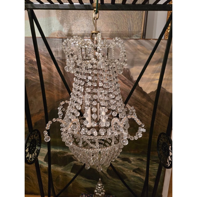 1940s Vintage Mid Century Bagues Style Petite Chandelier For Sale - Image 5 of 10