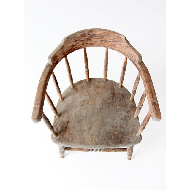Contemporary Antique Painted Captain's Chair For Sale - Image 3 of 15