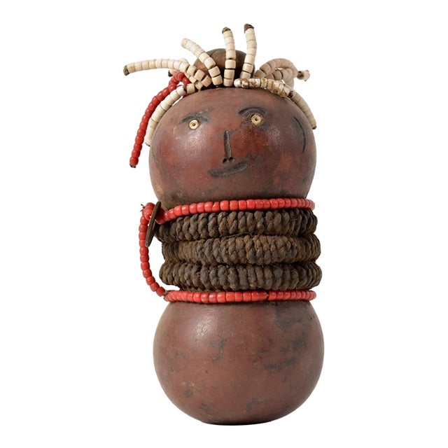 Early 20th Century Nyamwezi Beaded Fertility Doll Gourd Tanzania For Sale