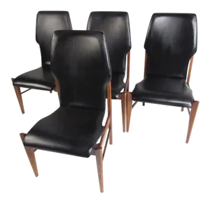Mid-Century High Back Dining Chairs - Set of 4