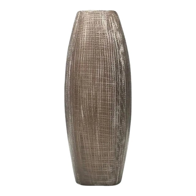 Ingrid Atterberg, Ekeby, Swedish Mid-Century Modern, Tan Vase, Stoneware,1960s For Sale