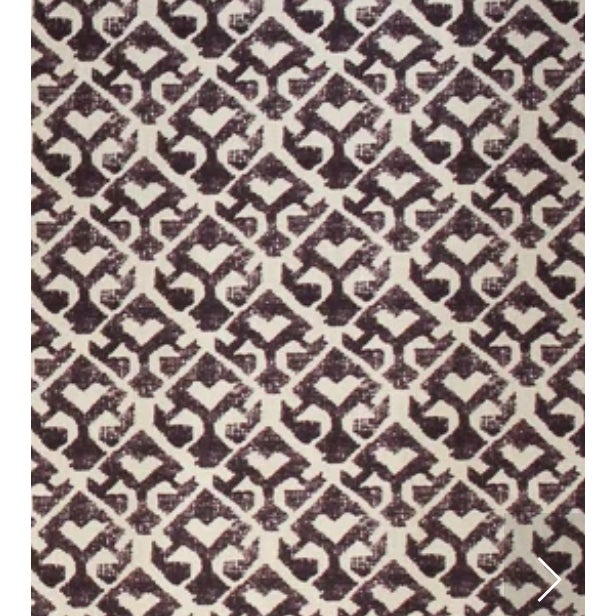 Full-width remnant of Carolina Irving's Tamar linen print in Aubergine purple colorway. 100% linen. Remnant is 52" wide x...