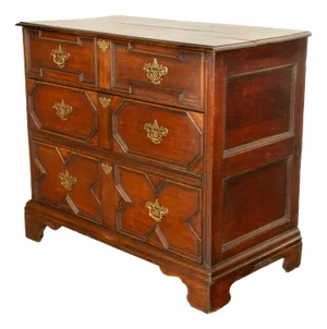 Antique 18th Century William & Mary Oak Geometric Mule Chest of Drawers 1700