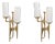 Brutalist Bronze and Murano Glass Wall Sconces in the style of Felix Agostini, 1990s, Set of 2 For Sale