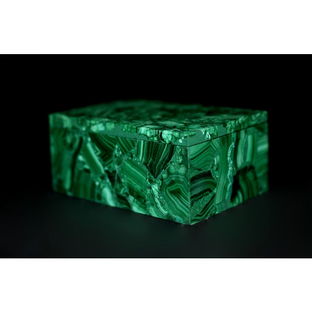 Malachite Box Gemstone Box Peony Garden For Sale - Image 17 of 18