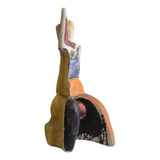 Abstract Female Figure in Painted Ceramic by Alfredo Lanz, Italy, 1970s For Sale