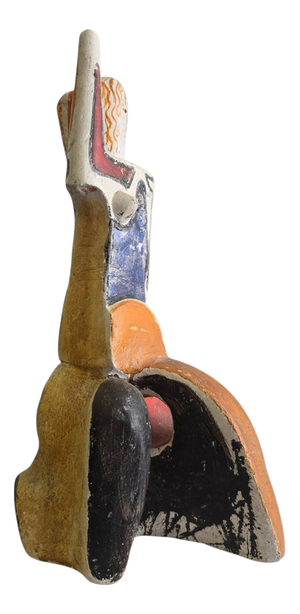 Abstract Female Figure in Painted Ceramic by Alfredo Lanz, Italy, 1970s