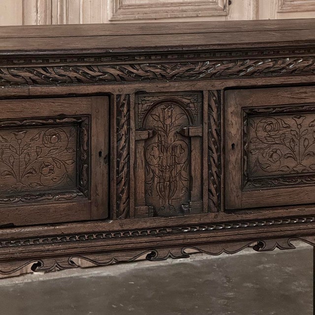 Wood 19th Century Rustic Dutch Neoclassical Raised Cabinet For Sale - Image 7 of 16