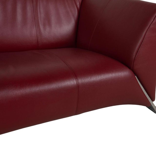 322 Leather Three-Seater Red Sofa by Rolf Benz For Sale - Image 4 of 11