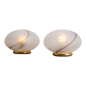 Vetri Murano "Swirl" Table Lamps, Italy 1980s, a Pair