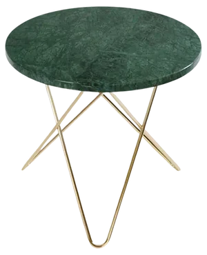 Green Indio Marble and Brass Mini O Table by OxDenmarq