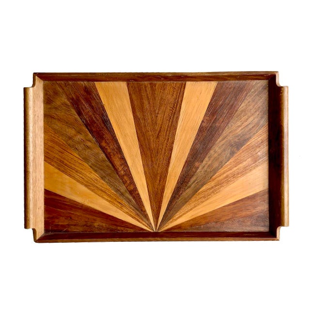 Mid 20th Century Marquetry Wood Tray For Sale - Image 9 of 12