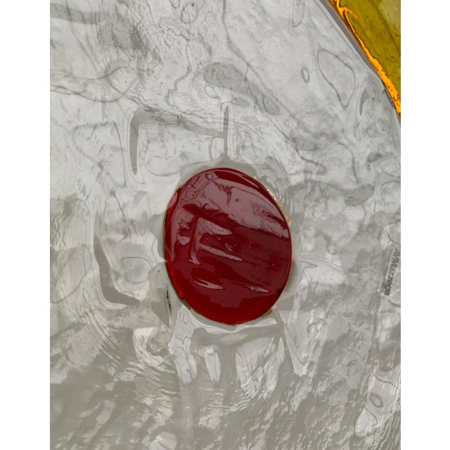 Red Mid-Century Italian Murano Glass Bowl or Plate from Av Mazzega For Sale - Image 8 of 18