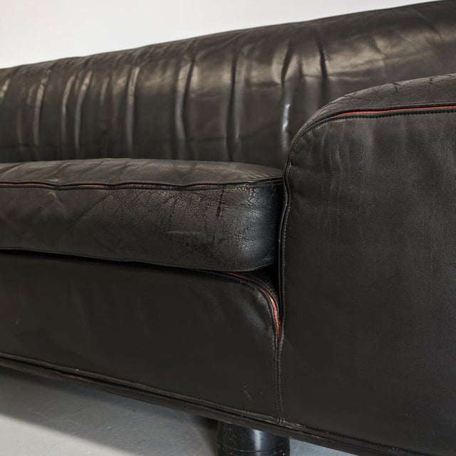 Black Leather Sofa by Franco Poli for Bernini, 1980s For Sale - Image 18 of 18
