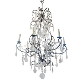 Venetian Citrine & Rock Crystal Chandelier. Italy, C. 1950's For Sale