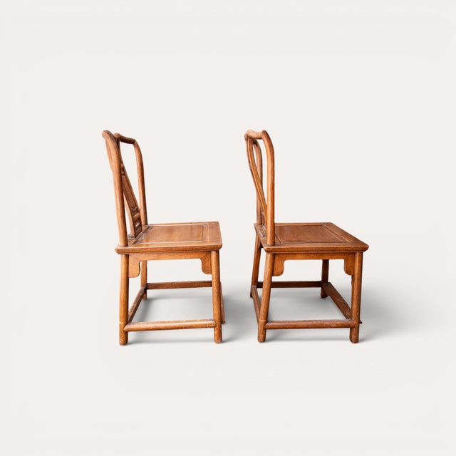 Vintage Asian Side Chairs, a Pair For Sale - Image 6 of 16