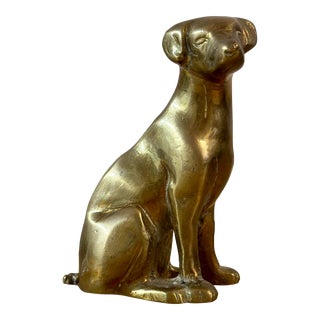 Vintage English Brass Dog For Sale