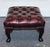 Vintage Burgundy Leather Chesterfield Queen Anne Legs Ottoman For Sale - Image 9 of 13